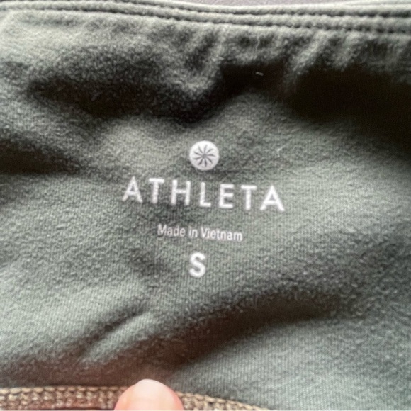 Athleta Leggings Yoga Pants Mesh Ankle Detail Army Green Size Small - Picture 5 of 8